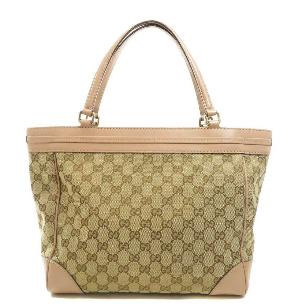 Gucci Leather GG Canvas Tote Bag Black